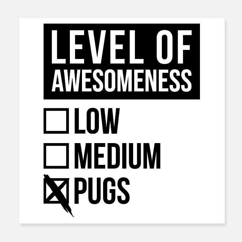 Pug Poster 8" x 8" (20x20 cm)