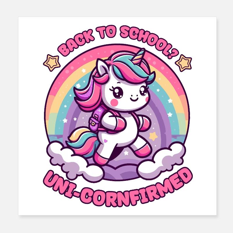 Back to School? Uni-cornfirmed! Poster 8" x 8" (20x20 cm)