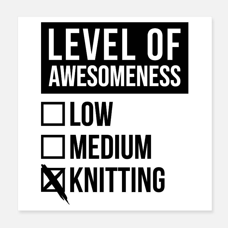 Knitting Poster 8" x 8" (20x20 cm)