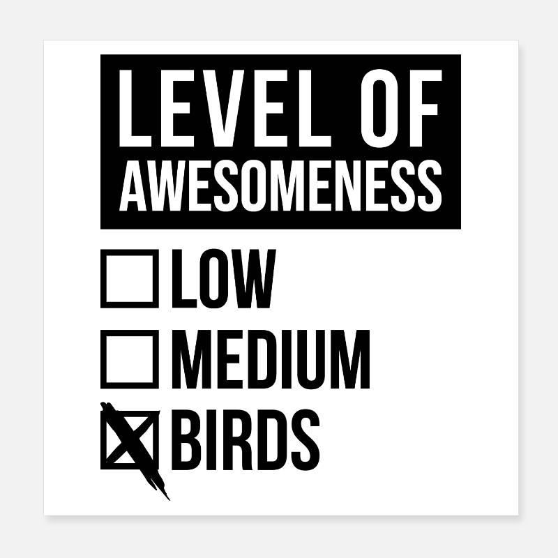 oiseau - Poster 20 x 20 cm - blanc