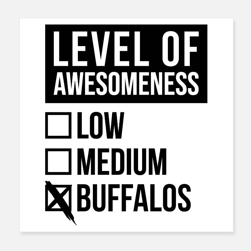 Buffalo Poster 8" x 8" (20x20 cm)