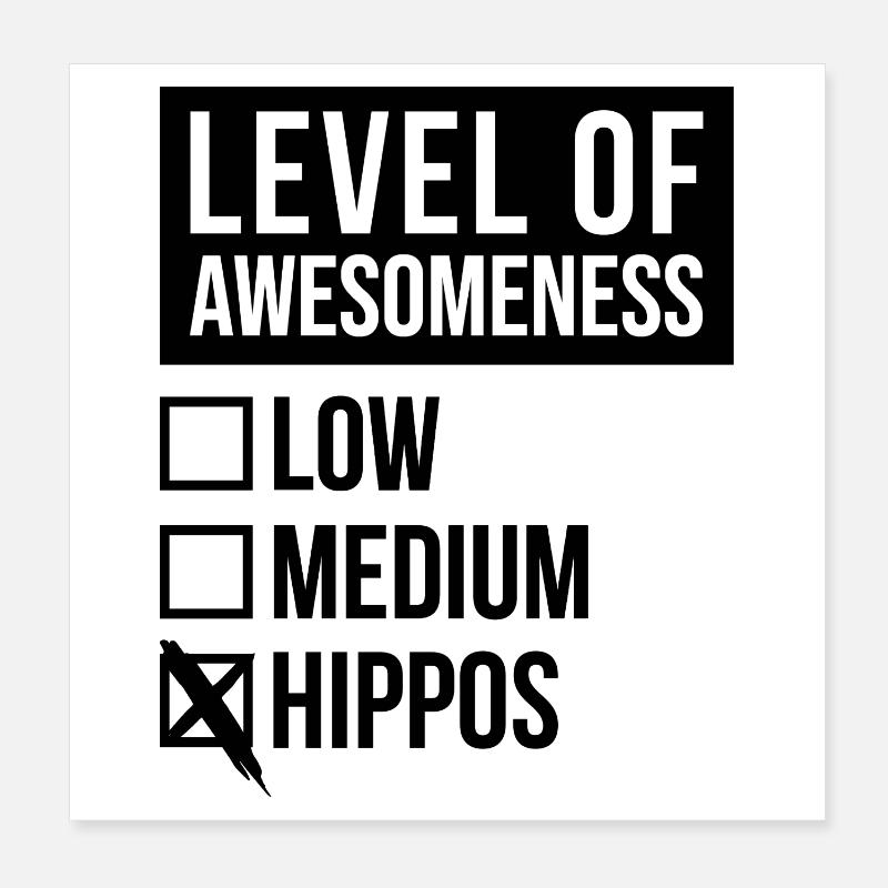 Hippopotamus Poster 8" x 8" (20x20 cm)