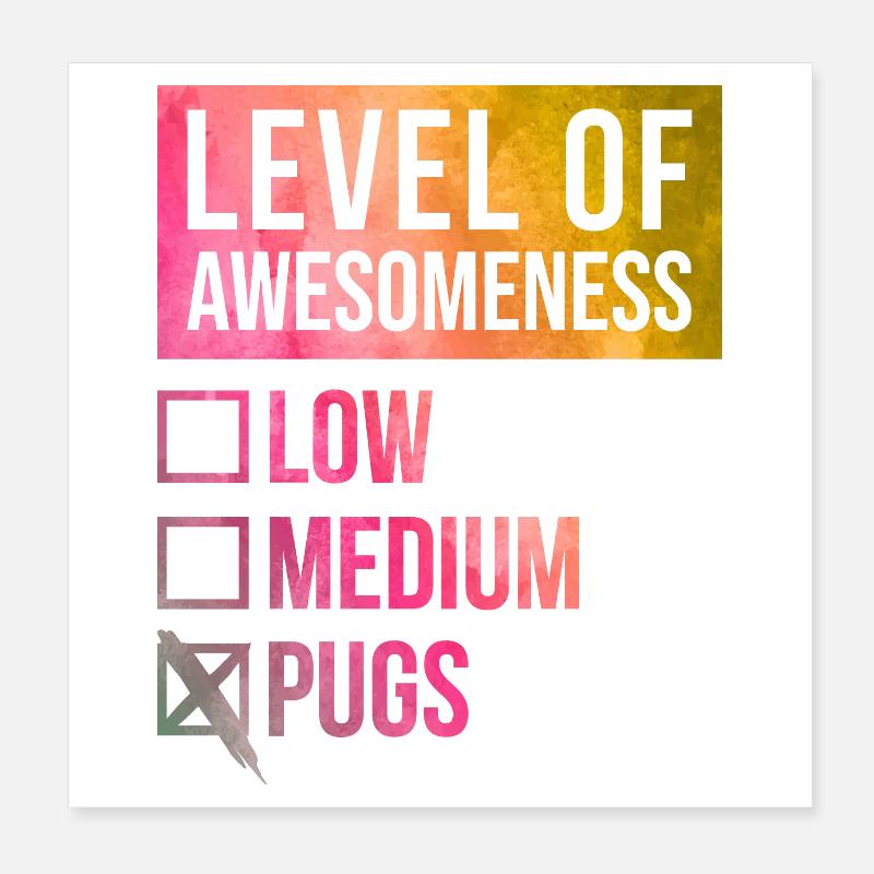 Pug Poster 8" x 8" (20x20 cm)