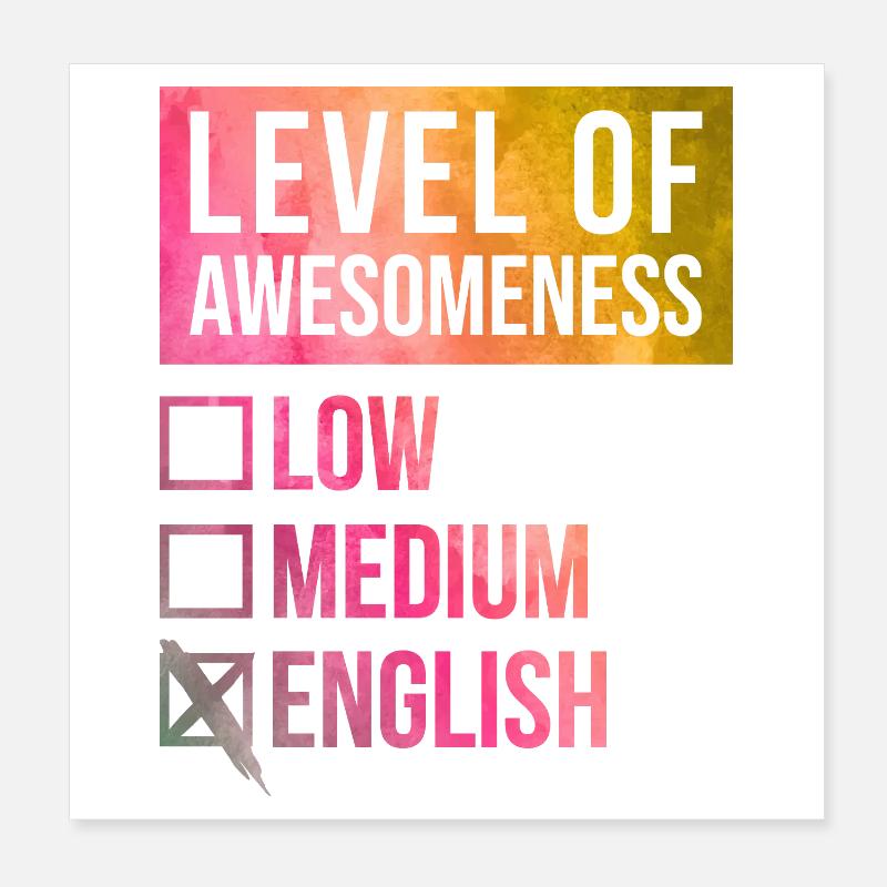 Englisch Poster 20x20 cm