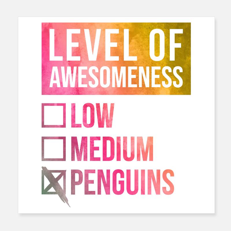 Pinguin Poster 20x20 cm