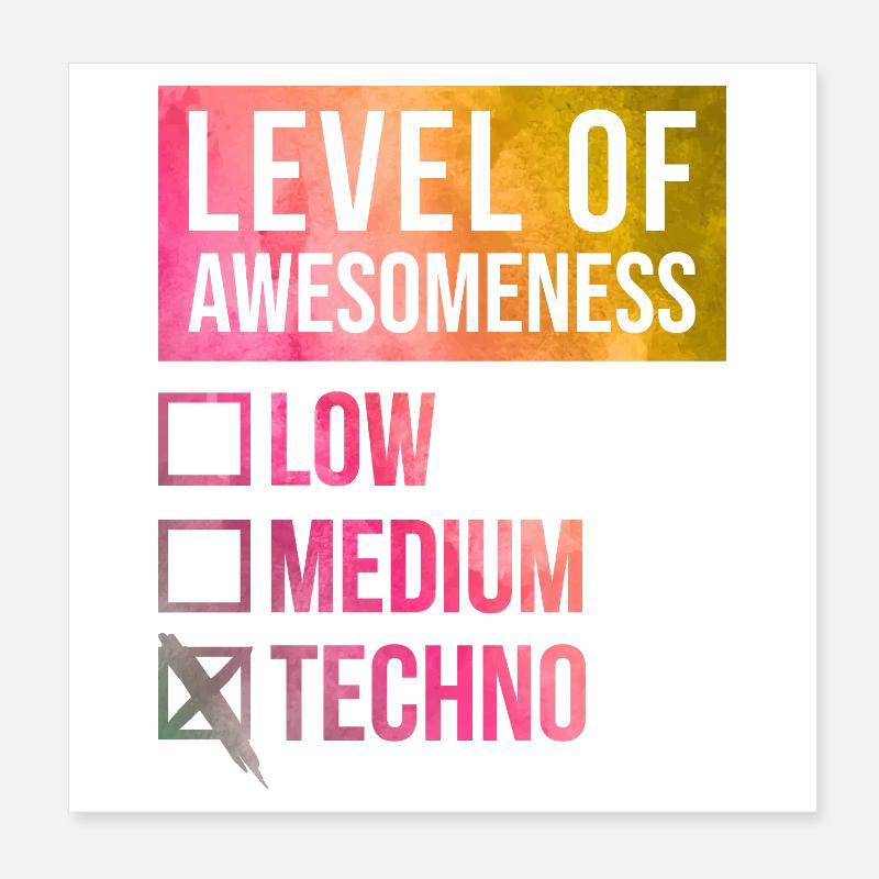 Techno Poster 20x20 cm