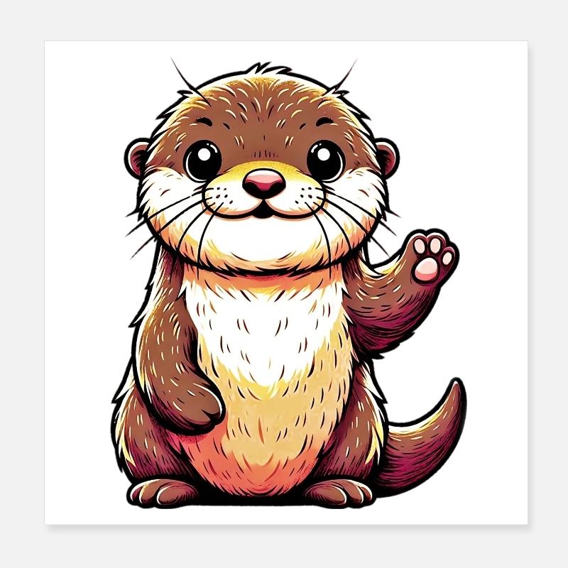Loutre Poster 20 x 20 cm