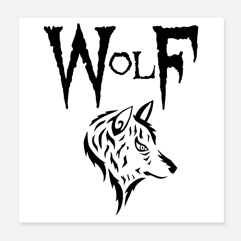 Black Wolf Poster 8" x 8" (20x20 cm)