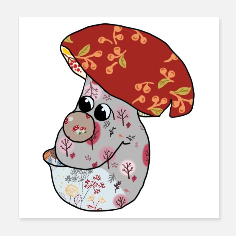 Herbstpilz Poster 20x20 cm