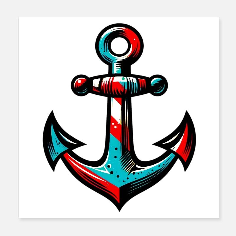 Ein Anker Poster 20x20 cm