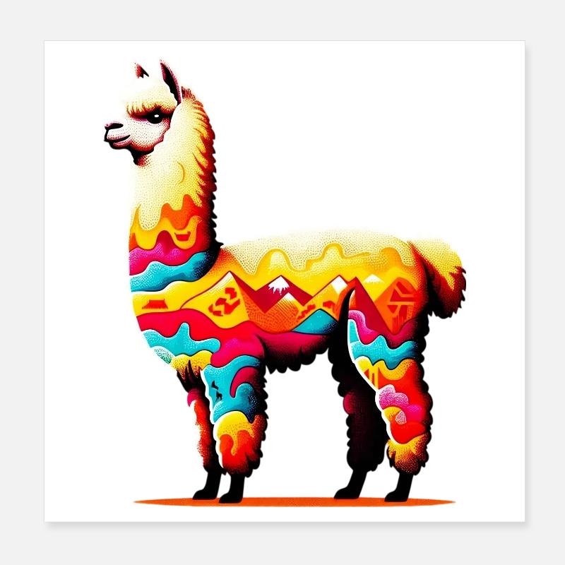 Alpaga Poster 20 x 20 cm