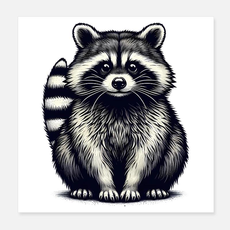 Raton laveur Poster 20 x 20 cm