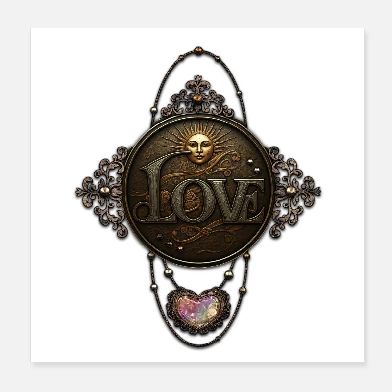 Das Emblem der Liebe. Poster 20x20 cm