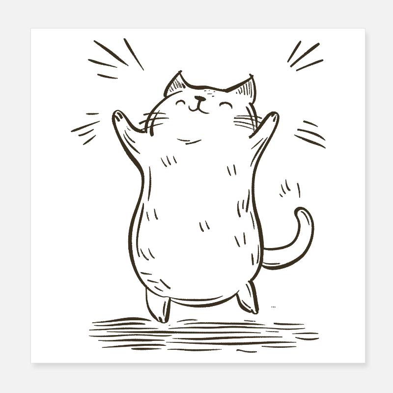 Jump cat Poster 8" x 8" (20x20 cm)