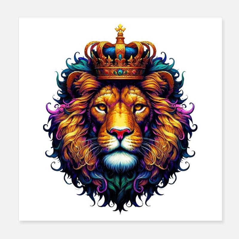 Lion Poster 20 x 20 cm