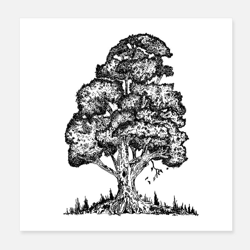 MJR - Black Tree Poster 8" x 8" (20x20 cm)