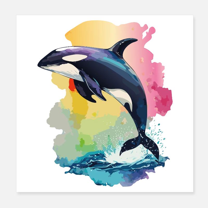 Faszination Orca: Die majestätischen Jäger - Poster 20x20 cm - Weiß