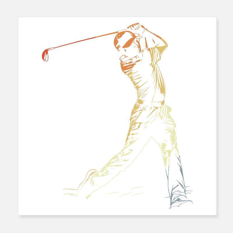 Golfeur Graphique Vintage Poster 20 x 20 cm
