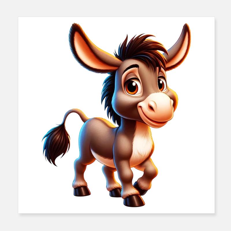 Donkey Mule Poster 8" x 8" (20x20 cm)