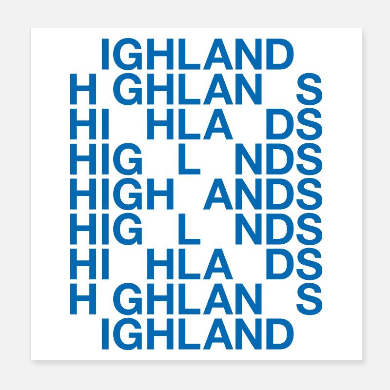 HIGHLANDS Drapeau de l’Écosse Poster 20 x 20 cm