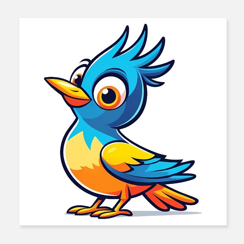 Oiseau bleu Poster 20 x 20 cm