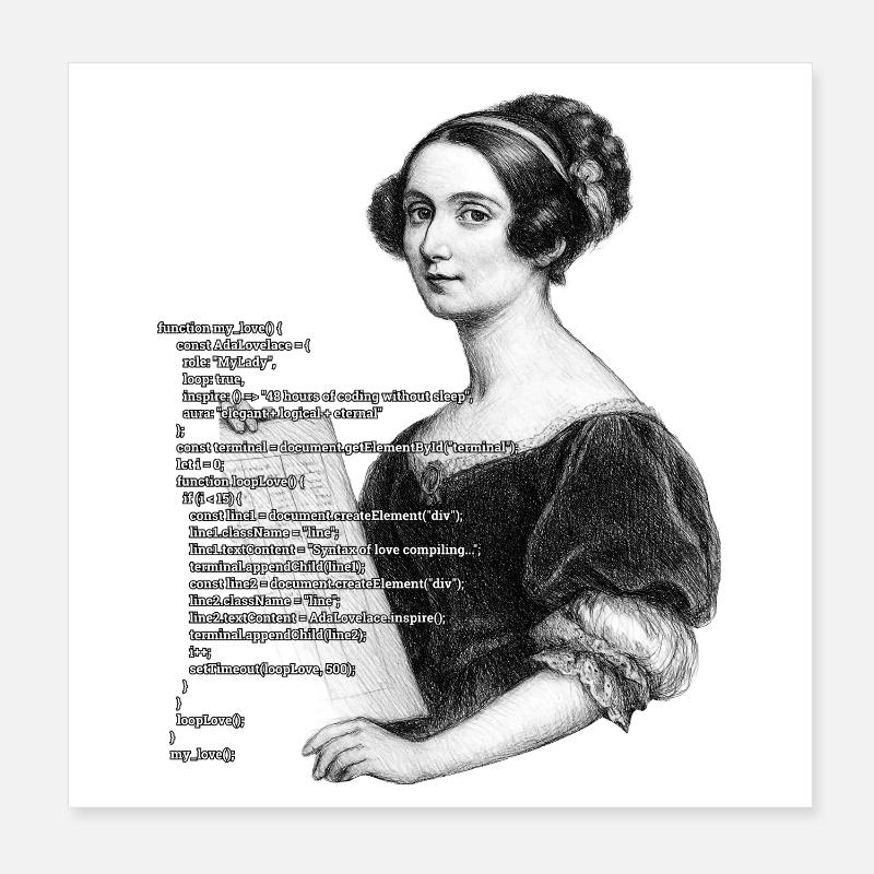 Ada Lovelace Ästhetische Malerei Poster 20x20 cm