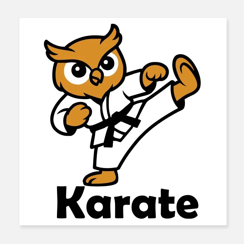 Karate Eule Poster 20x20 cm