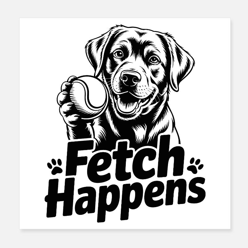 Fetch passiert Poster 20x20 cm