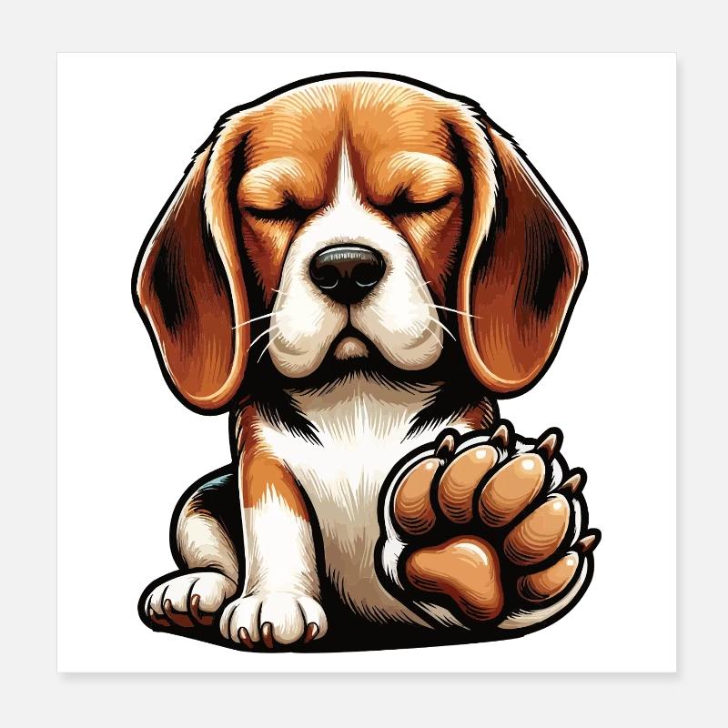Beagle Beagle owner Beagle owner beagle dog Poster 8" x 8" (20x20 cm)