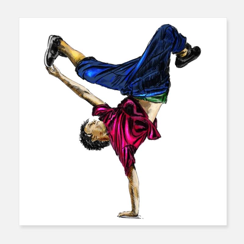 Acrobatic dancer in dynamic style Poster 8" x 8" (20x20 cm)