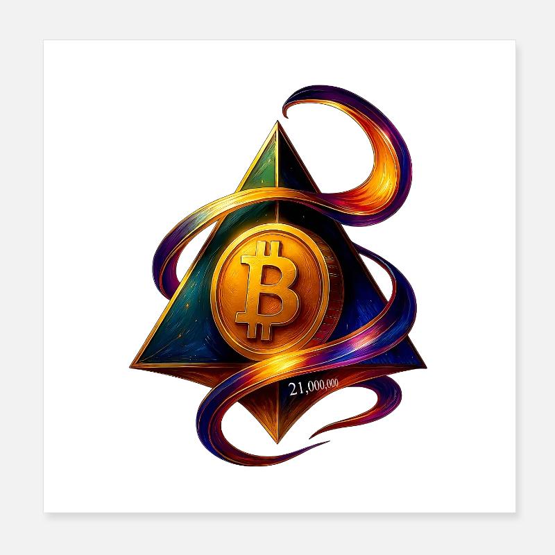 Conception créative Bitcoin et Blockchain Poster 20 x 20 cm