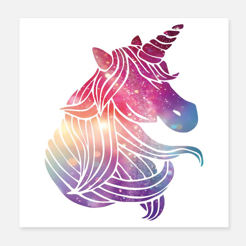 Einhorn Glitzer Poster 20x20 cm