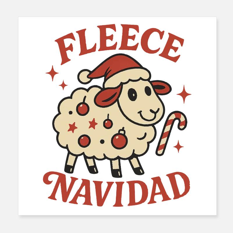 Drôle de cadeau de Noël Fleece Navidad Poster 20 x 20 cm