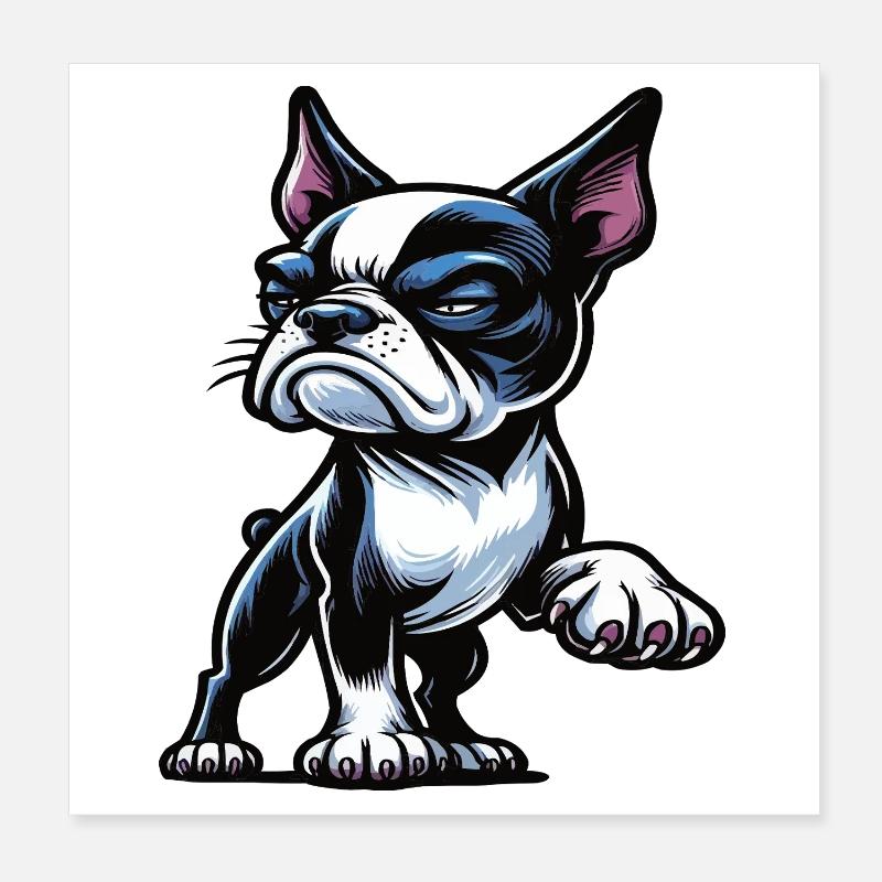 Boston Terrier Boston Terrier owner Bosti Poster 8" x 8" (20x20 cm)
