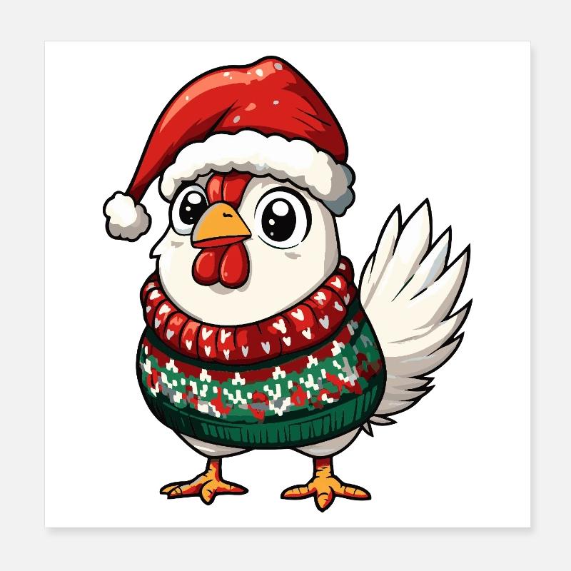 Noël de Coq Poster 20 x 20 cm