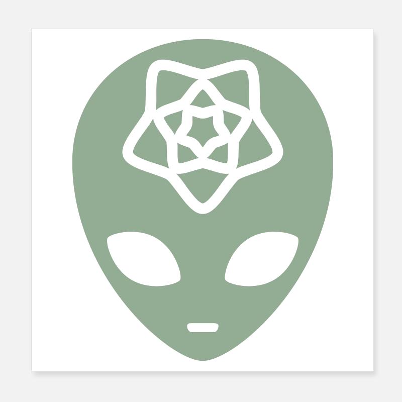 Geometric Alien Mind Poster 20 x 20 cm