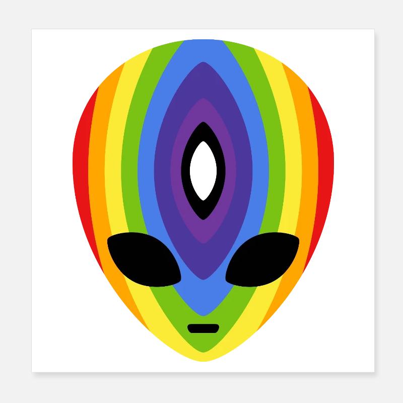 Prismatic Rainbow Alien Poster 8" x 8" (20x20 cm)