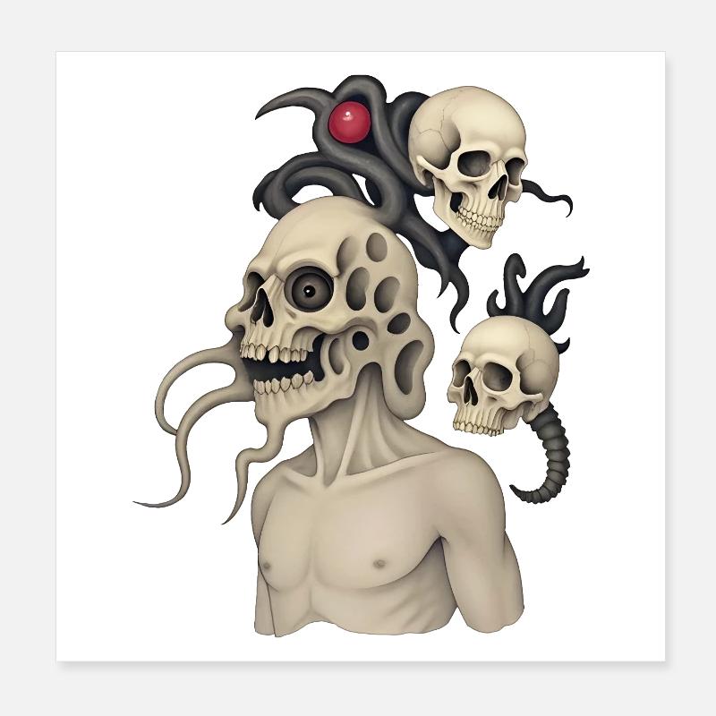 SKULL #3 - dark hell Poster 20 x 20 cm