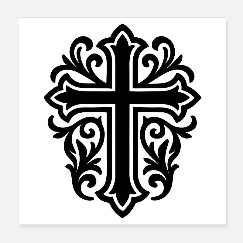 Symbole de croix chrétien Poster 20 x 20 cm
