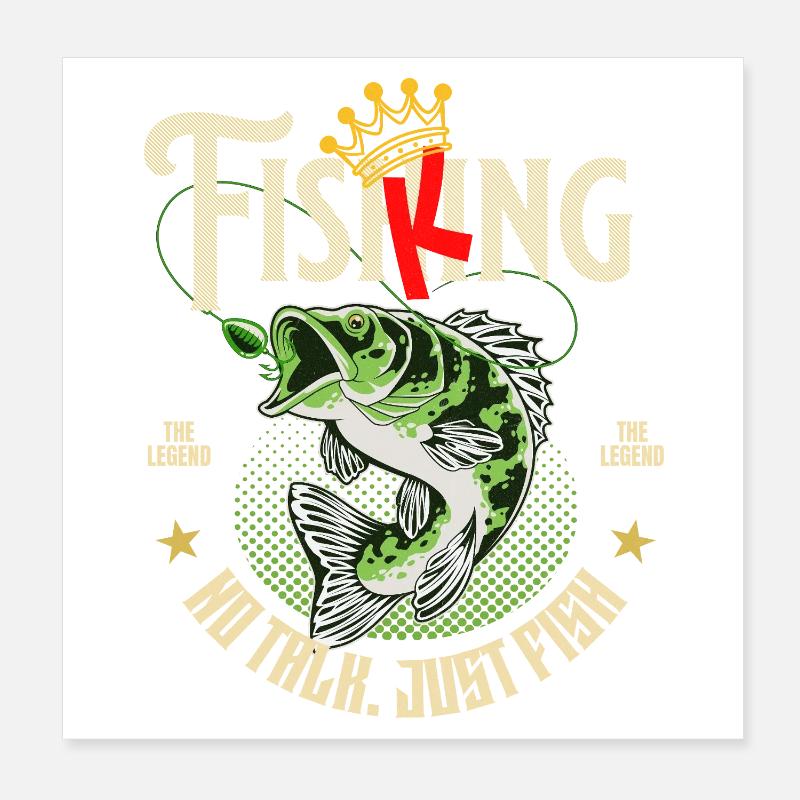 Conception du Fish King Angler Poster 20 x 20 cm