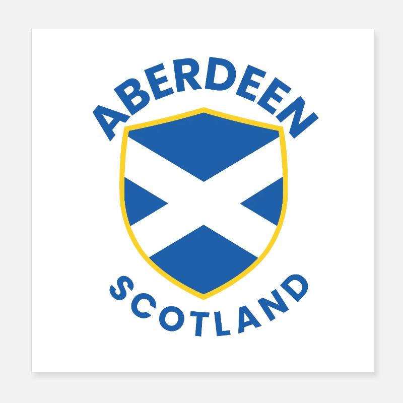 Aberdeen Scottish Shield Emblem Poster 20x20 cm
