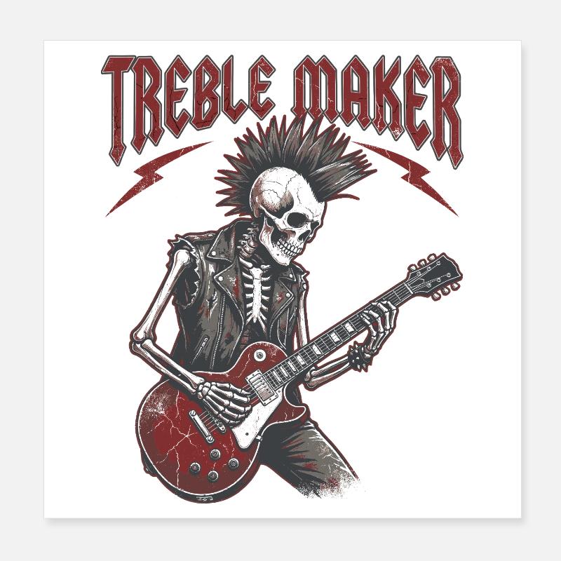 Treble Maker Guitariste Musicien Jun Poster 20 x 20 cm