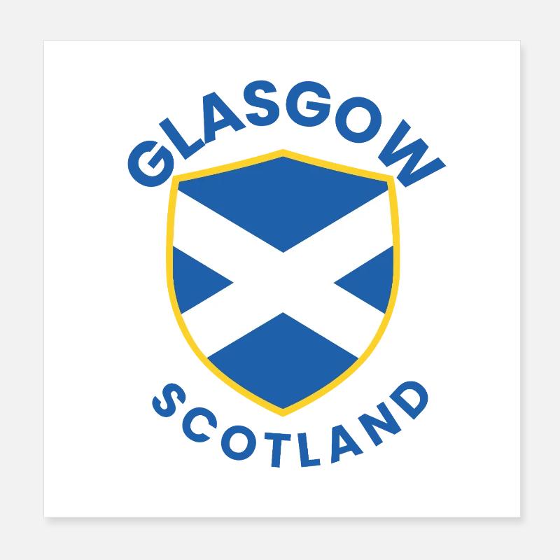 Glasgow Scottish Shield Design Poster 8" x 8" (20x20 cm)