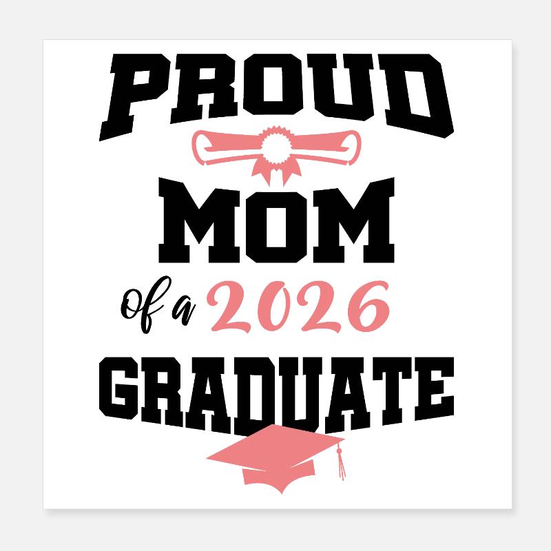 Stolze Mutter Absolvent 2026 Bachelor Master Poster 20x20 cm