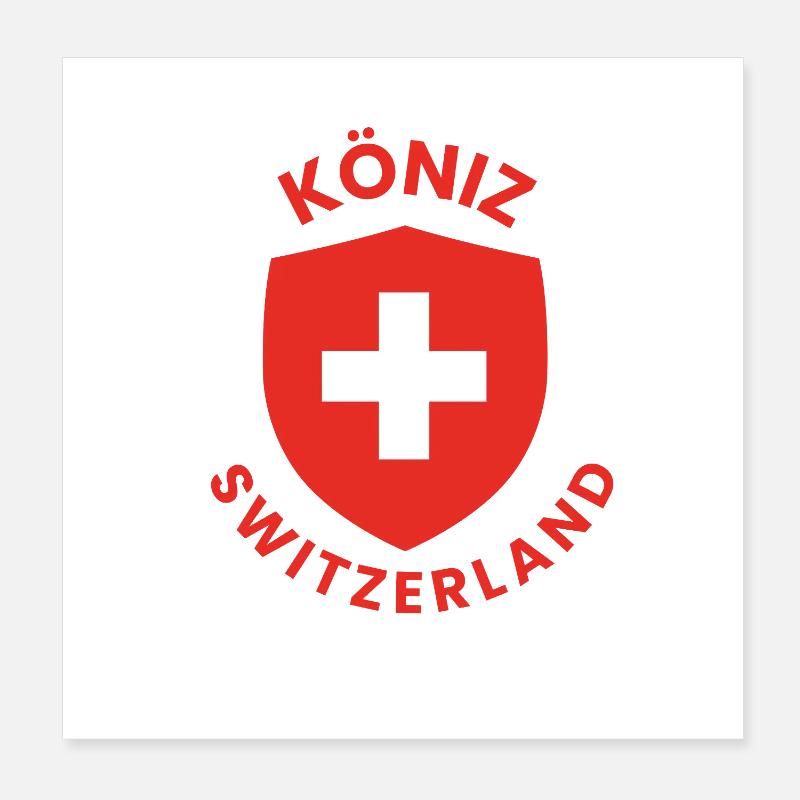 Köniz Switzerland Shield Emblem Poster 8" x 8" (20x20 cm)
