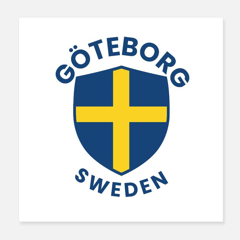 Emblème de l’écu de Göteborg Suède Poster 20 x 20 cm