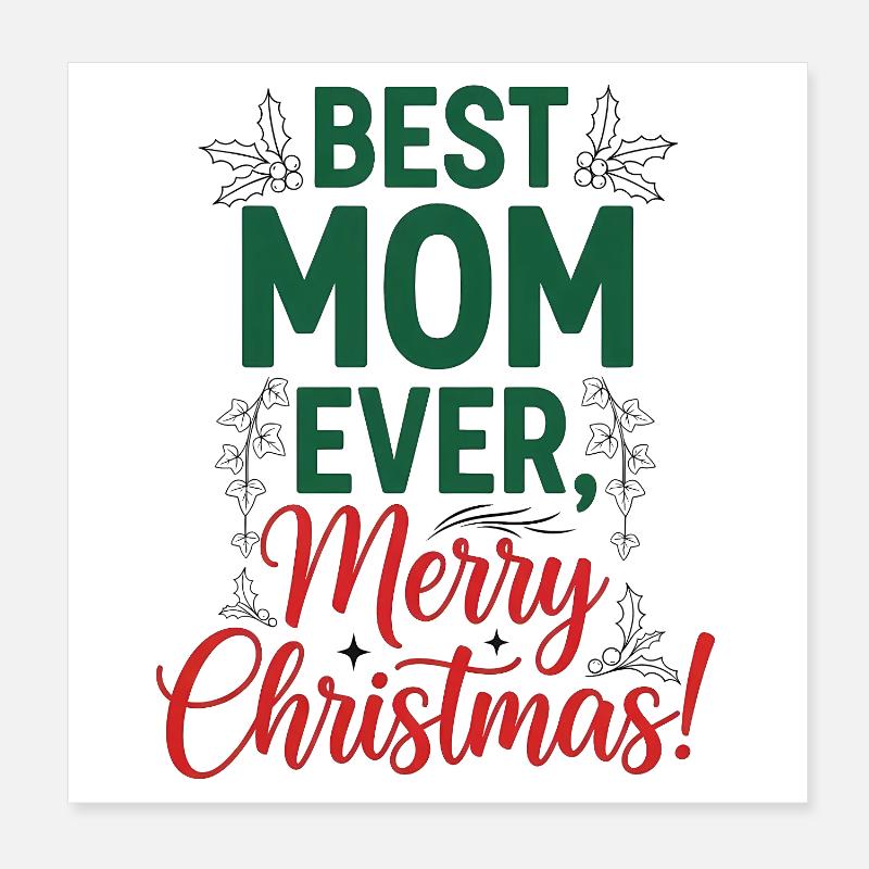 Maman de Noël Poster 20 x 20 cm