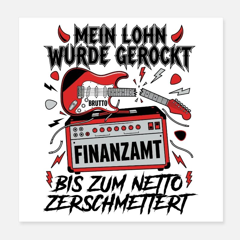 Mein Lohn Wurde Gerockt Poster 20x20 cm