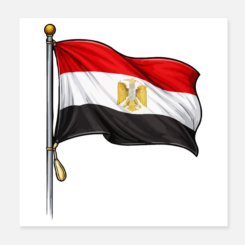 Egypt Flag Poster 8" x 8" (20x20 cm)