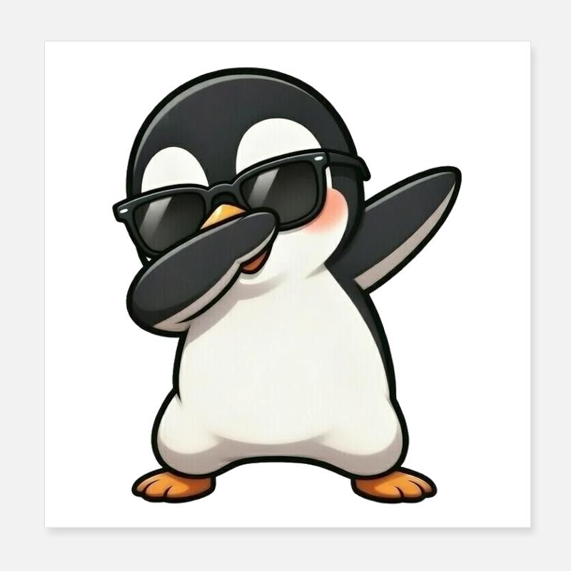 Dabbing Pinguin Poster 20x20 cm